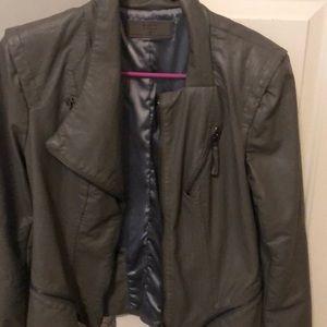 Taupe, vegan “leather “ moto jacket
